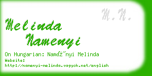 melinda namenyi business card